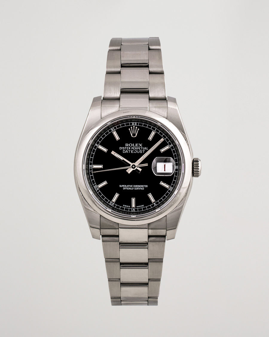 Men | Rolex Pre-Owned Datejust 116200 Oystert Perpetual Steel Black Steel Black | Rolex Pre-Owned | Datejust 116200 Oystert Perpetual Steel Black Steel Black