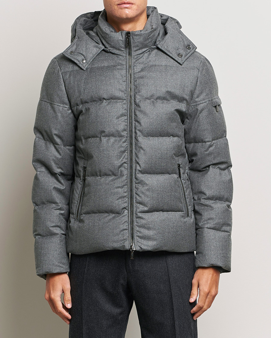 Men | Coats & Jackets | MooRER | Brett Wool/Cashmere Hooded Jacket Grey