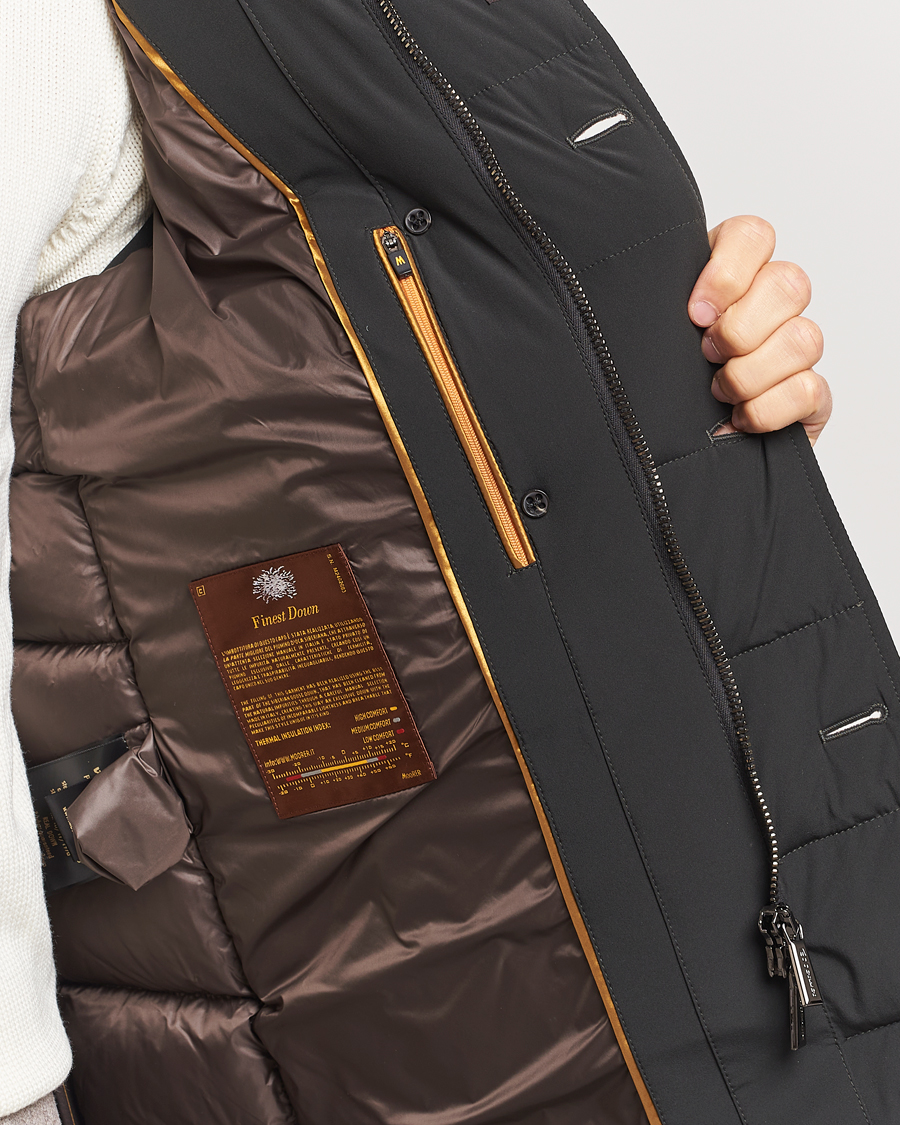 Men | Coats & Jackets | MooRER | Florio Double Breasted Nylon Coat Dark Green