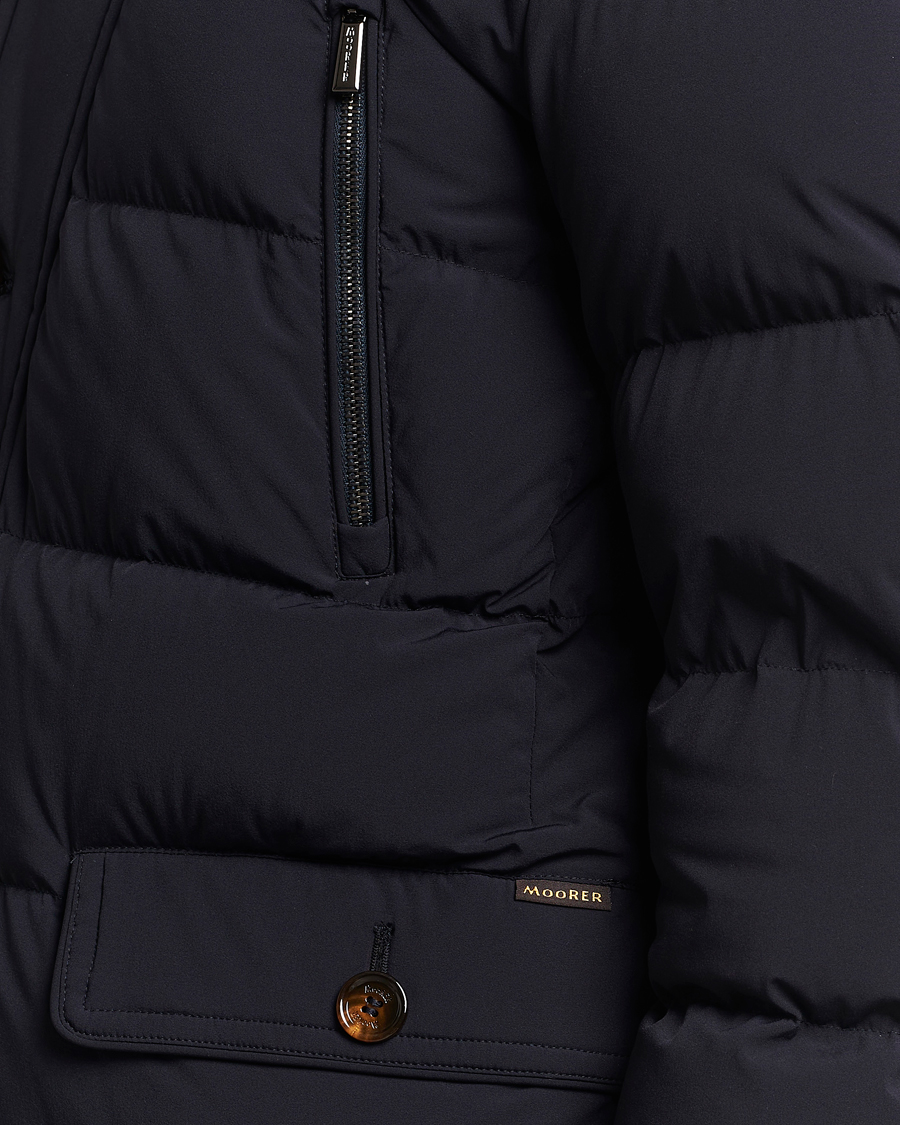 Men | Coats & Jackets | MooRER | Gorner Water resistant Nylon Parka Navy