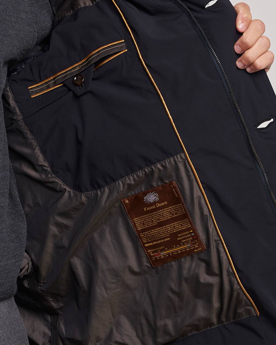 Men | Coats & Jackets | MooRER | Gorner Water resistant Nylon Parka Navy
