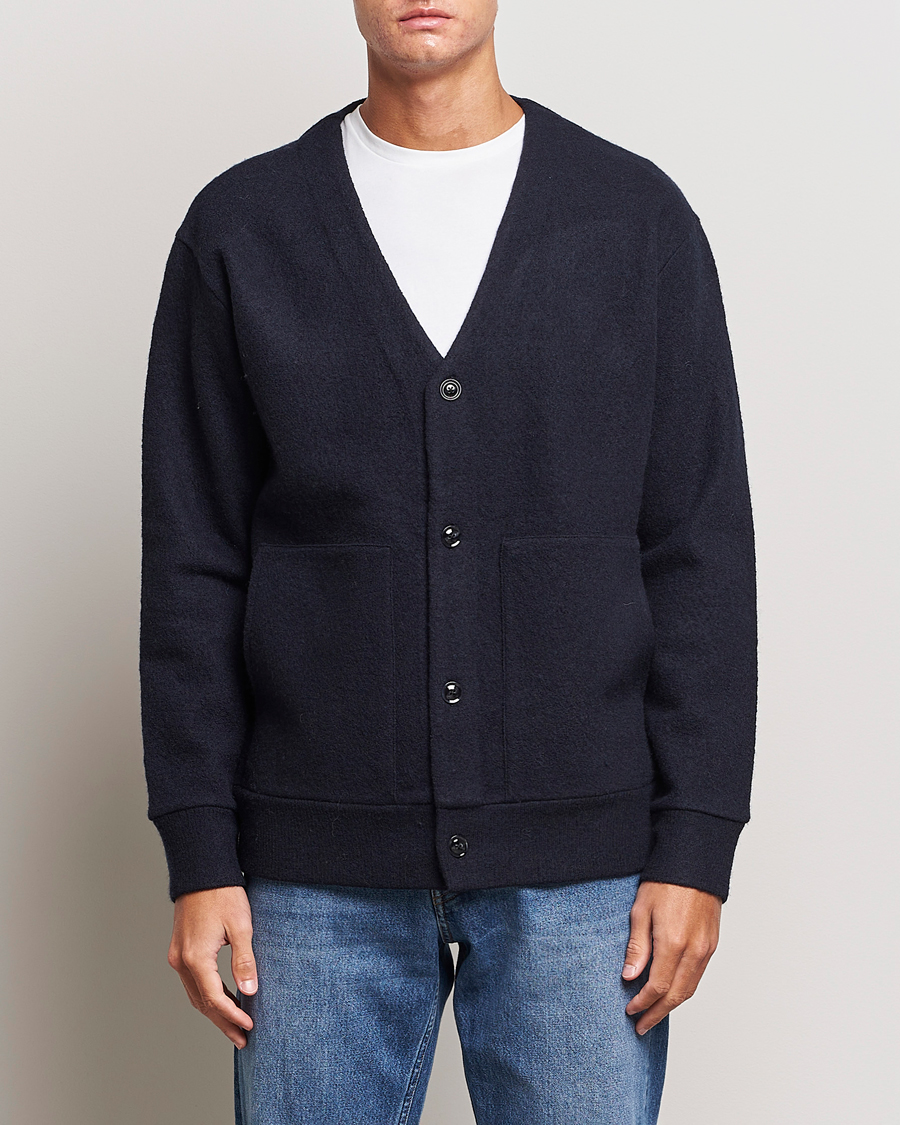 ennoy カーディガン ブルー BUTTON CARDIGAN JOLILUNA Button Up Cardigan Navy Blue Cardigan for Women Crew Neck