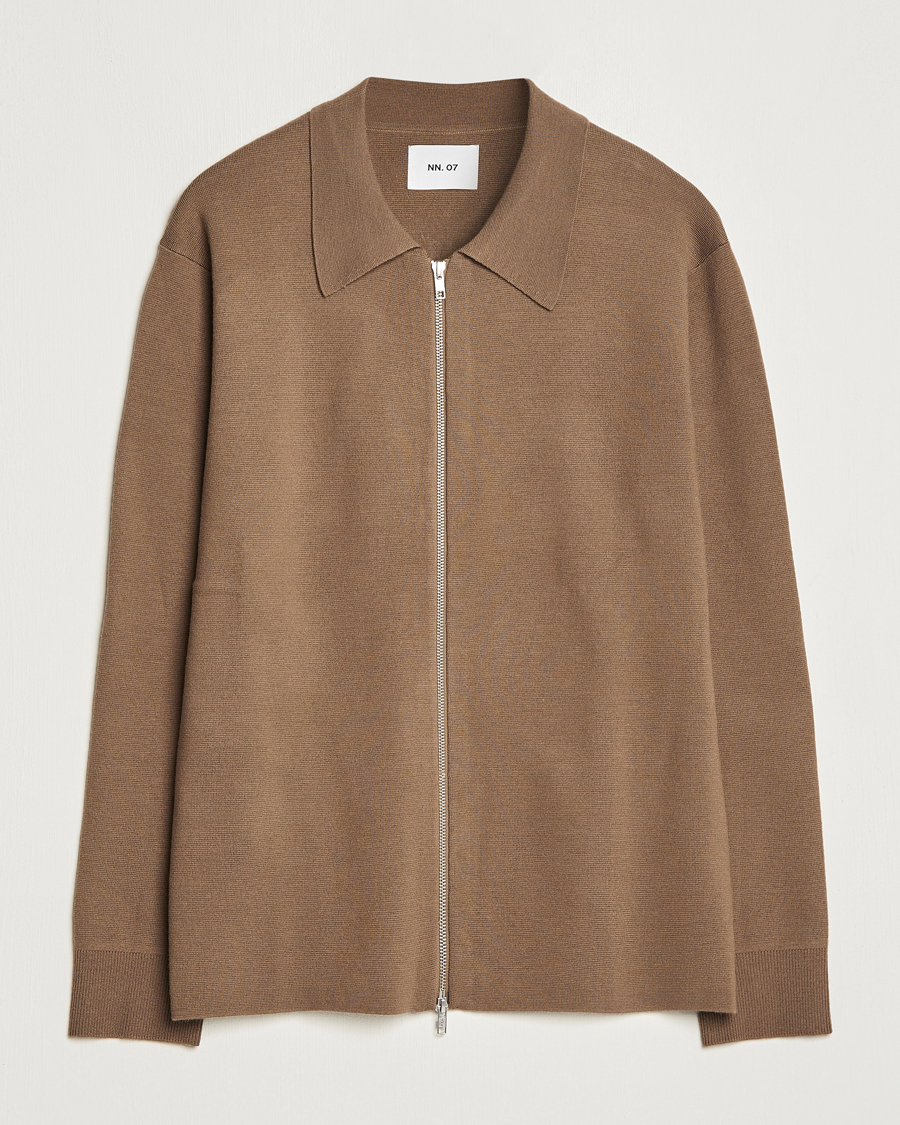 Men | Sweaters & Knitwear | NN07 | Harald Knitted Full Zip Shitake