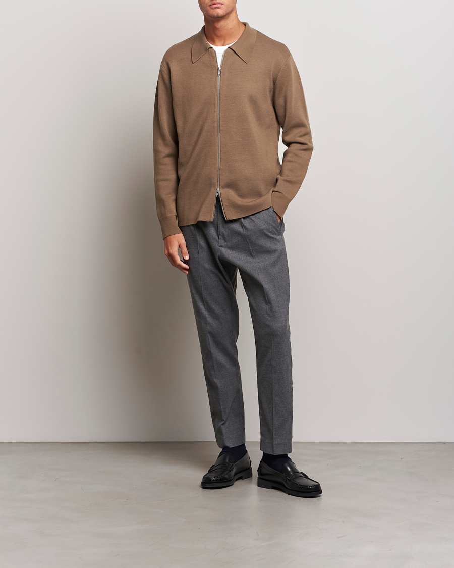 Men | Sweaters & Knitwear | NN07 | Harald Knitted Full Zip Shitake