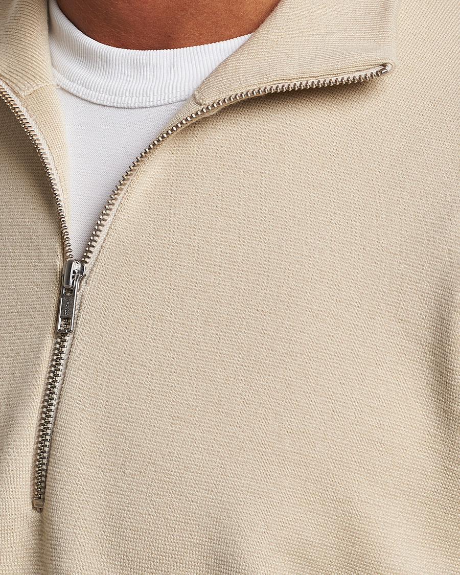 Men | Sweaters & Knitwear | NN07 | Harald Cotton/Modal Half Zip Ecru