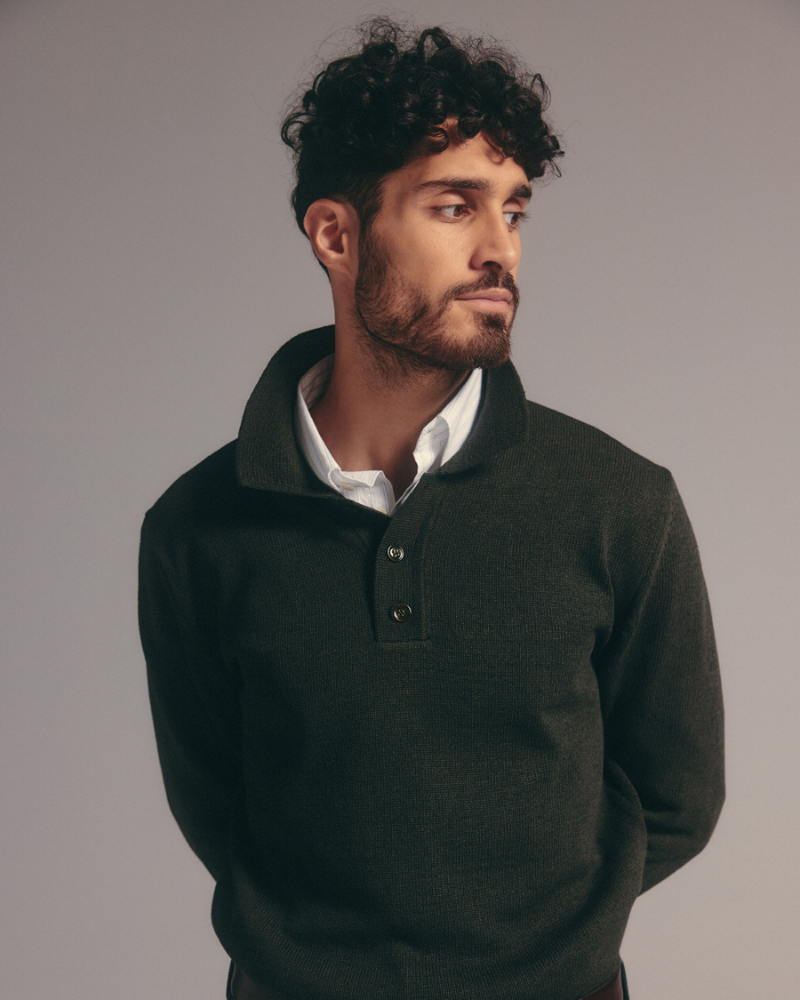 Men | Sweaters & Knitwear | NN07 | Harald Knitted Polo Dark Green