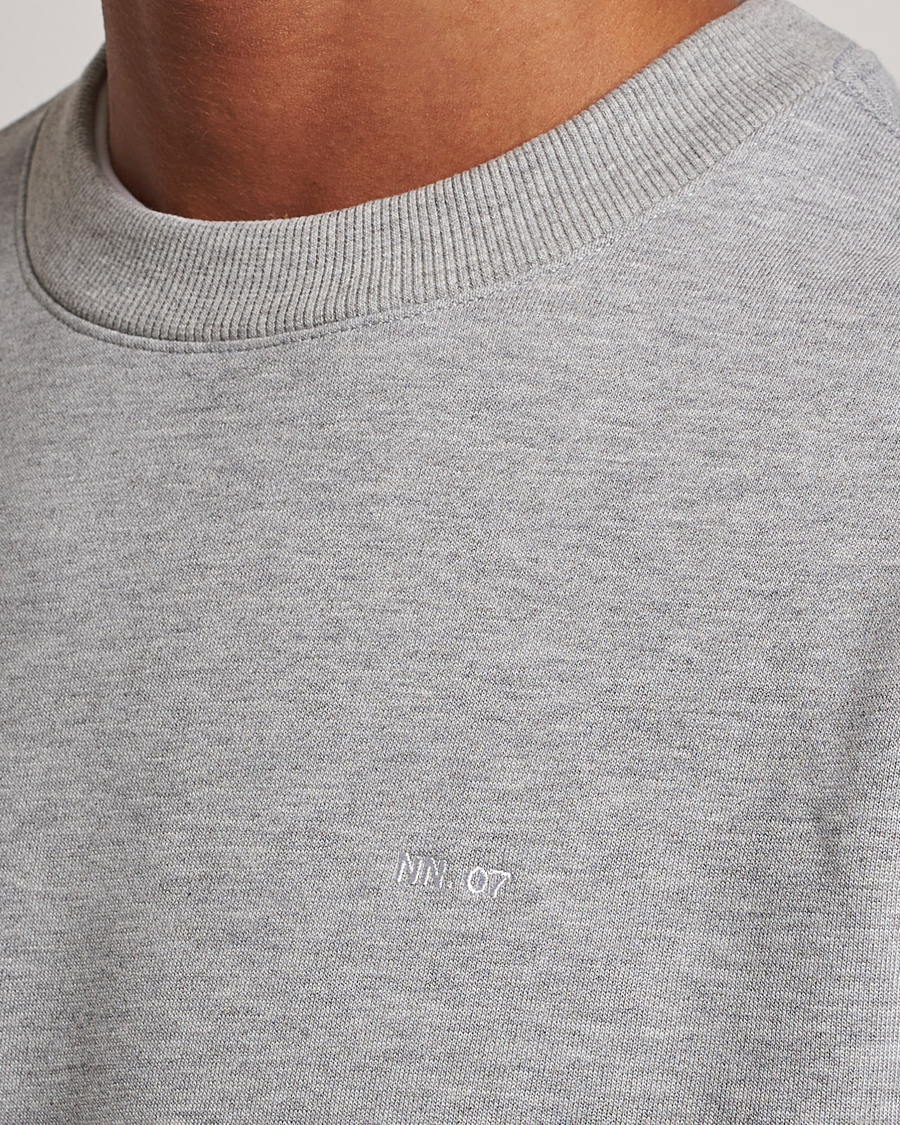 Men | Sweaters & Knitwear | NN07 | Briggs Logo Crew Neck Sweatshirt Light Grey Melange