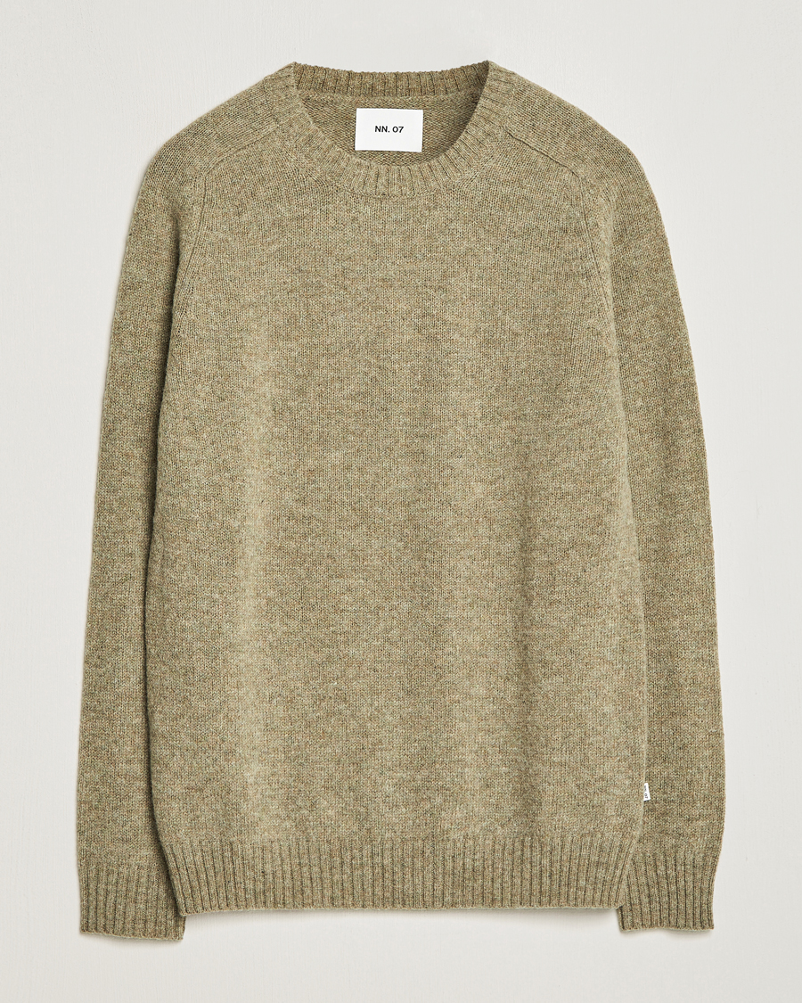 N/07 Neck Follow Knitsewn エヌゼロナナ ニットソー NN07 Nathan Brushed Crew Neck Elmwood at CareOfCarl.com