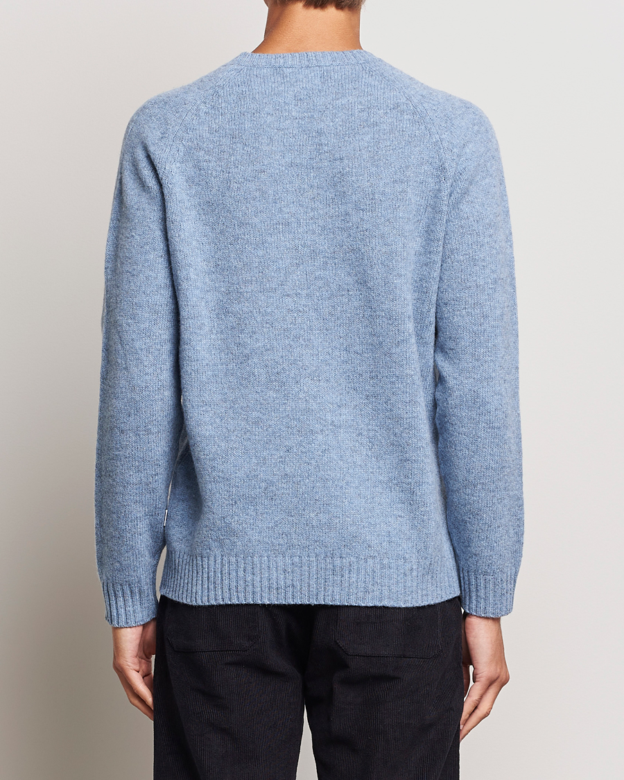 Men | Sweaters & Knitwear | NN07 | Nathan Brushed Crew Neck Light Blue Melange