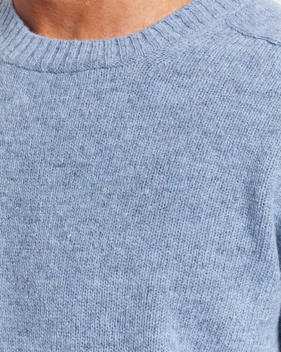 Men | Sweaters & Knitwear | NN07 | Nathan Brushed Crew Neck Light Blue Melange