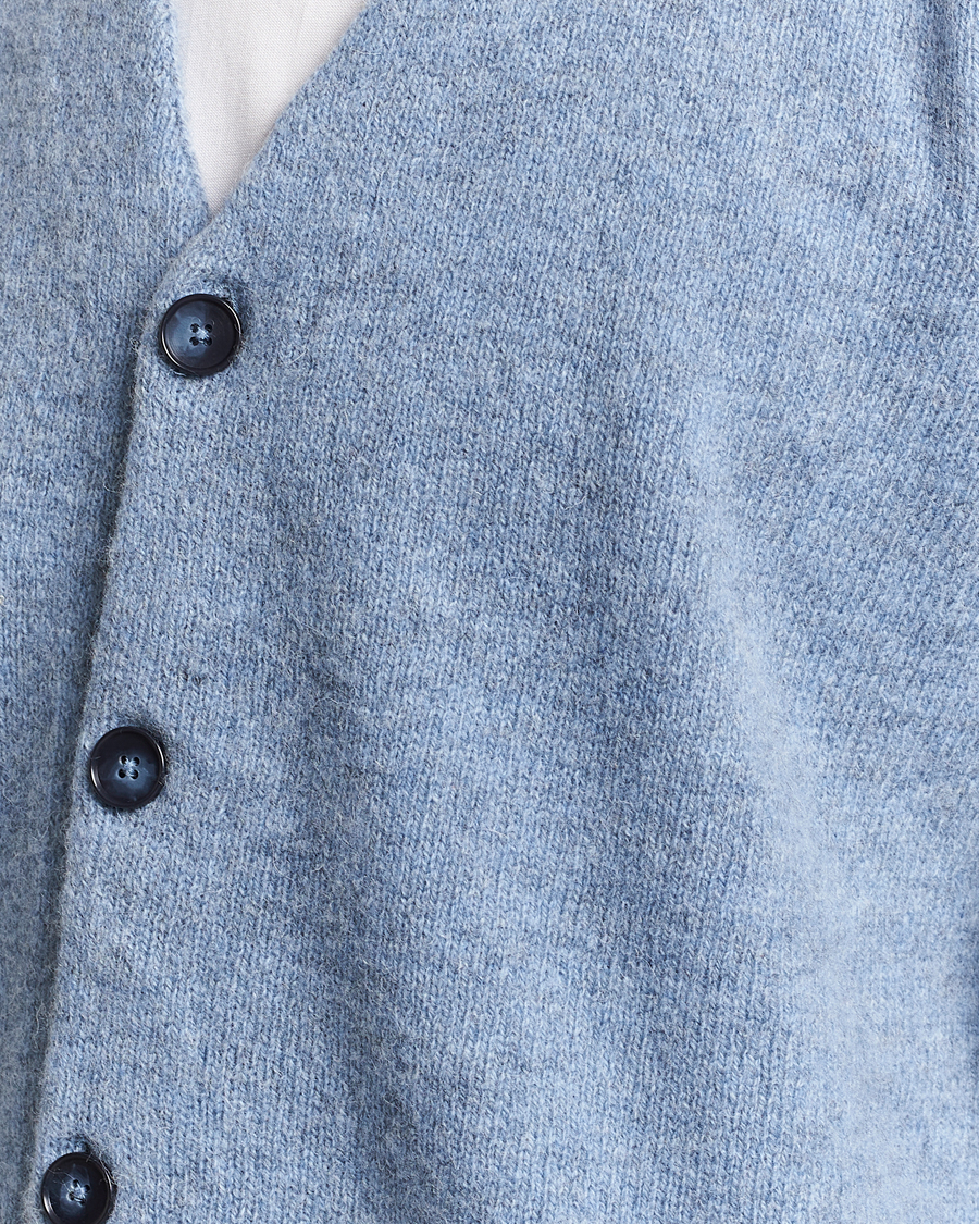 Men | Sweaters & Knitwear | NN07 | Nathan Brushed Cardigan Light Blue Melange