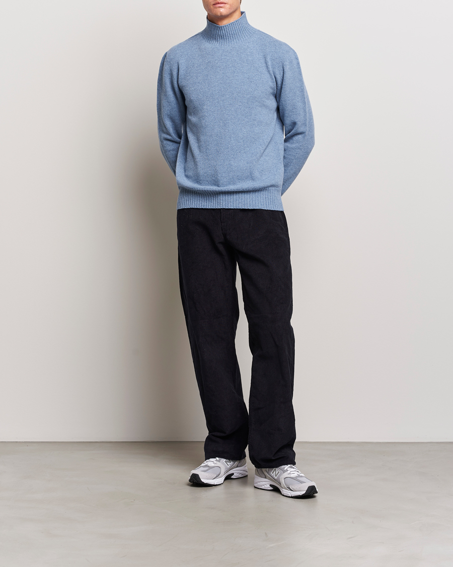 Men | Sweaters & Knitwear | NN07 | Clark Brushed Polo Dust Blue