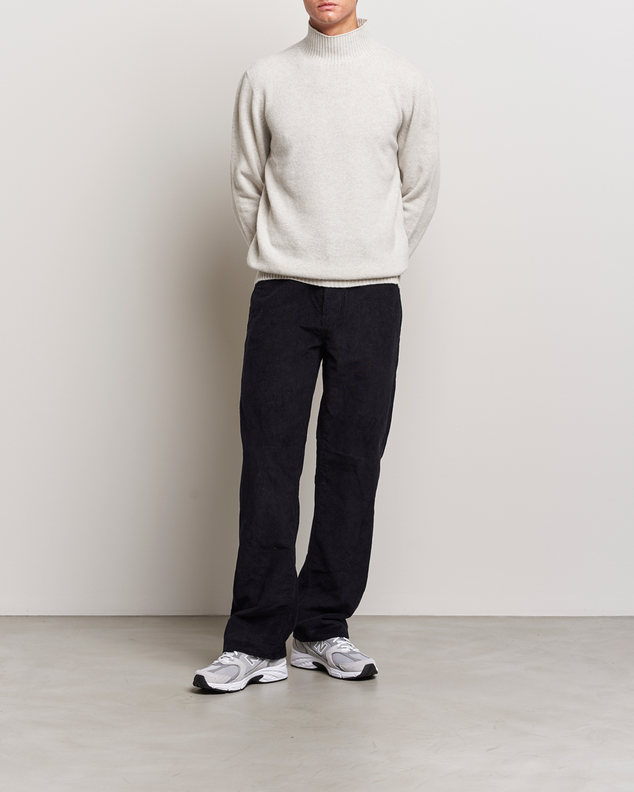 Men | Sweaters & Knitwear | NN07 | Clark Brushed Polo Light Grey Melange