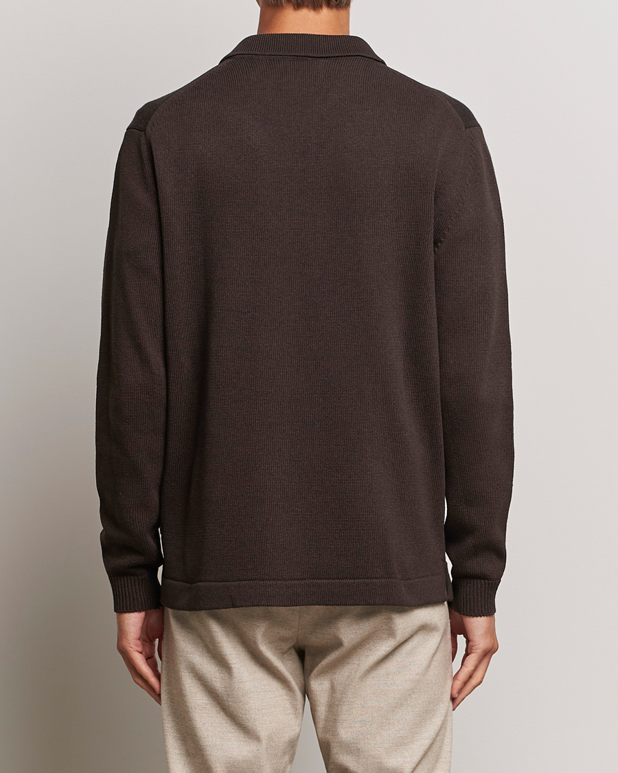 Men | Sweaters & Knitwear | NN07 | Vito Knitted Polo Demitasse Brown