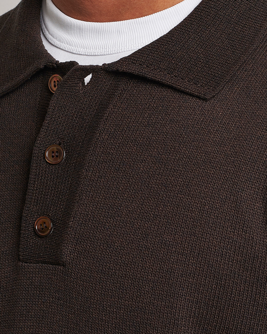 Men | Sweaters & Knitwear | NN07 | Vito Knitted Polo Demitasse Brown