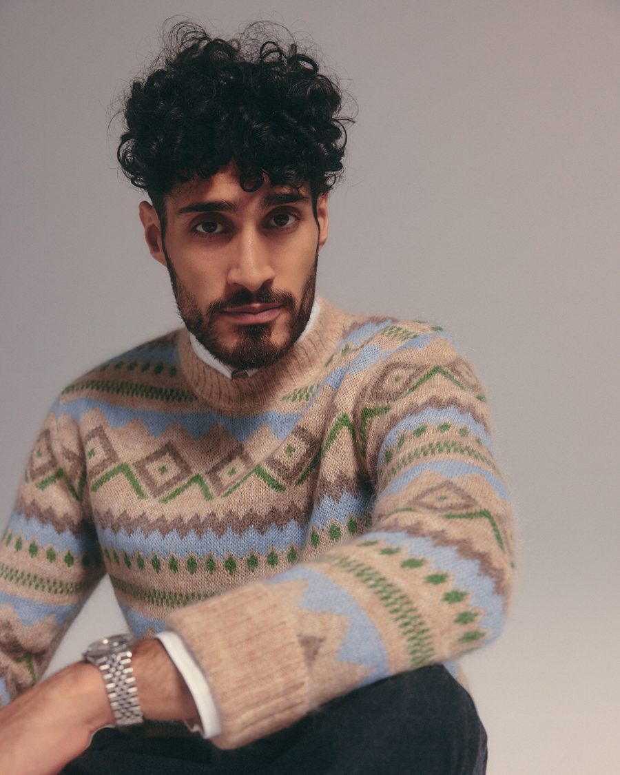 Men | Sweaters & Knitwear | NN07 | Morgan Wool Fairisle Sweater Nature Melange