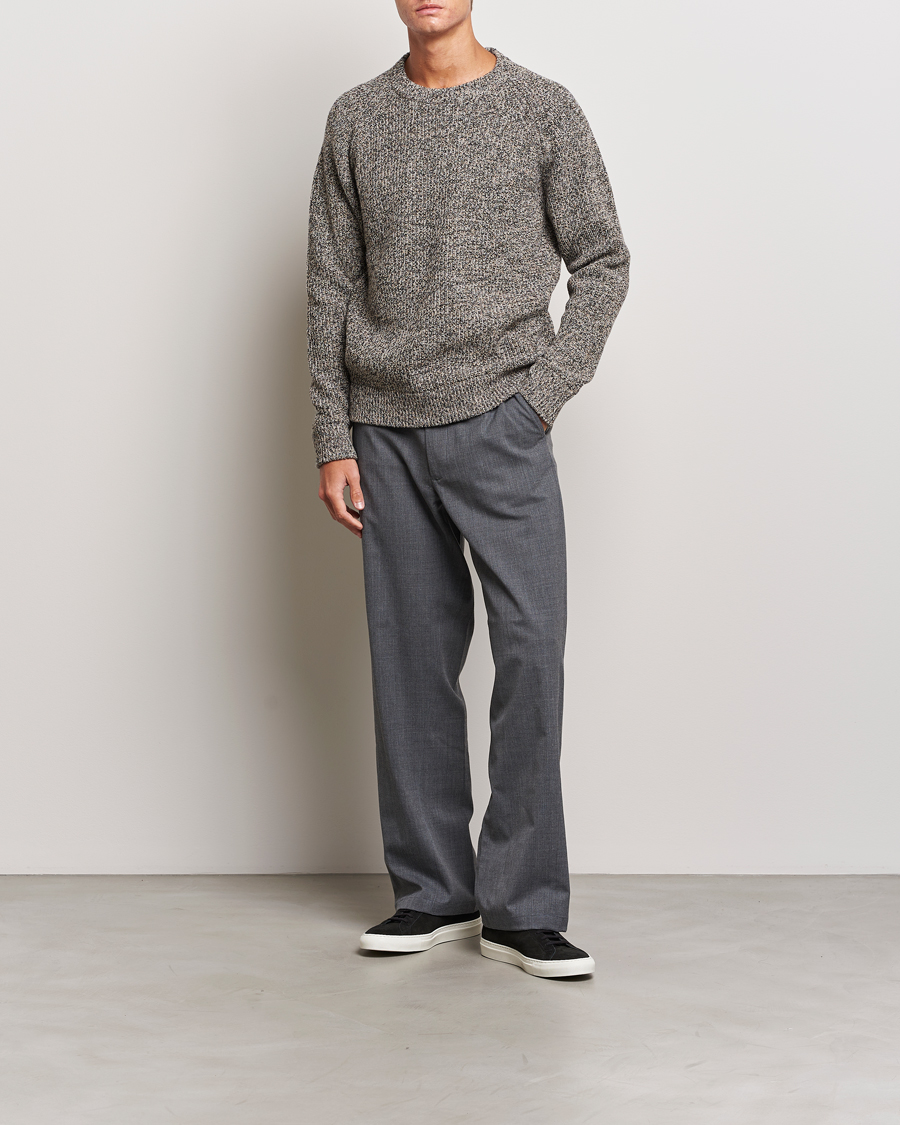 Men | Sweaters & Knitwear | NN07 | Jacobo Heavy Knitted Sweater Khaki Melange