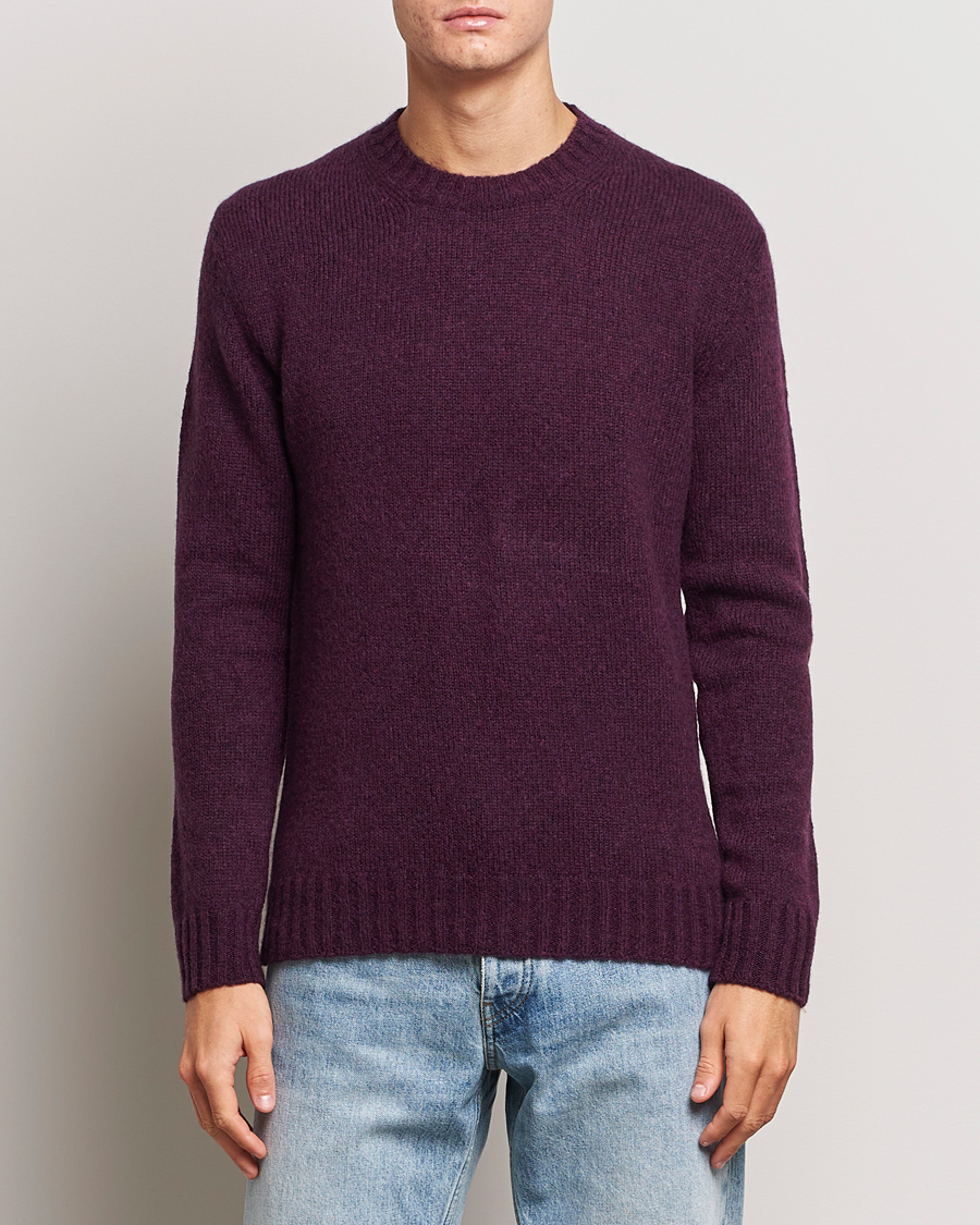 Men | Sweaters & Knitwear | NN07 | Lee Brushed Wool Crew Neck Plum