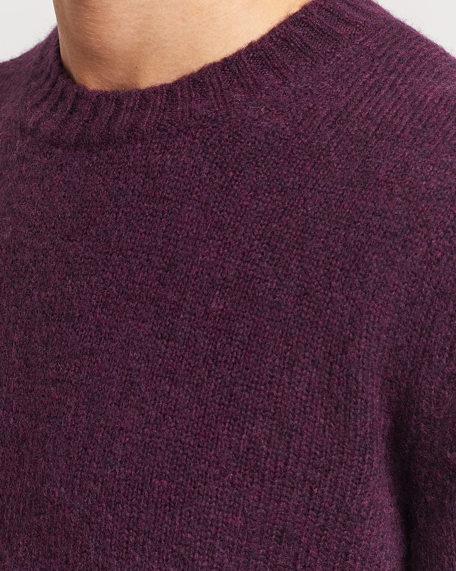 Men | Sweaters & Knitwear | NN07 | Lee Brushed Wool Crew Neck Plum