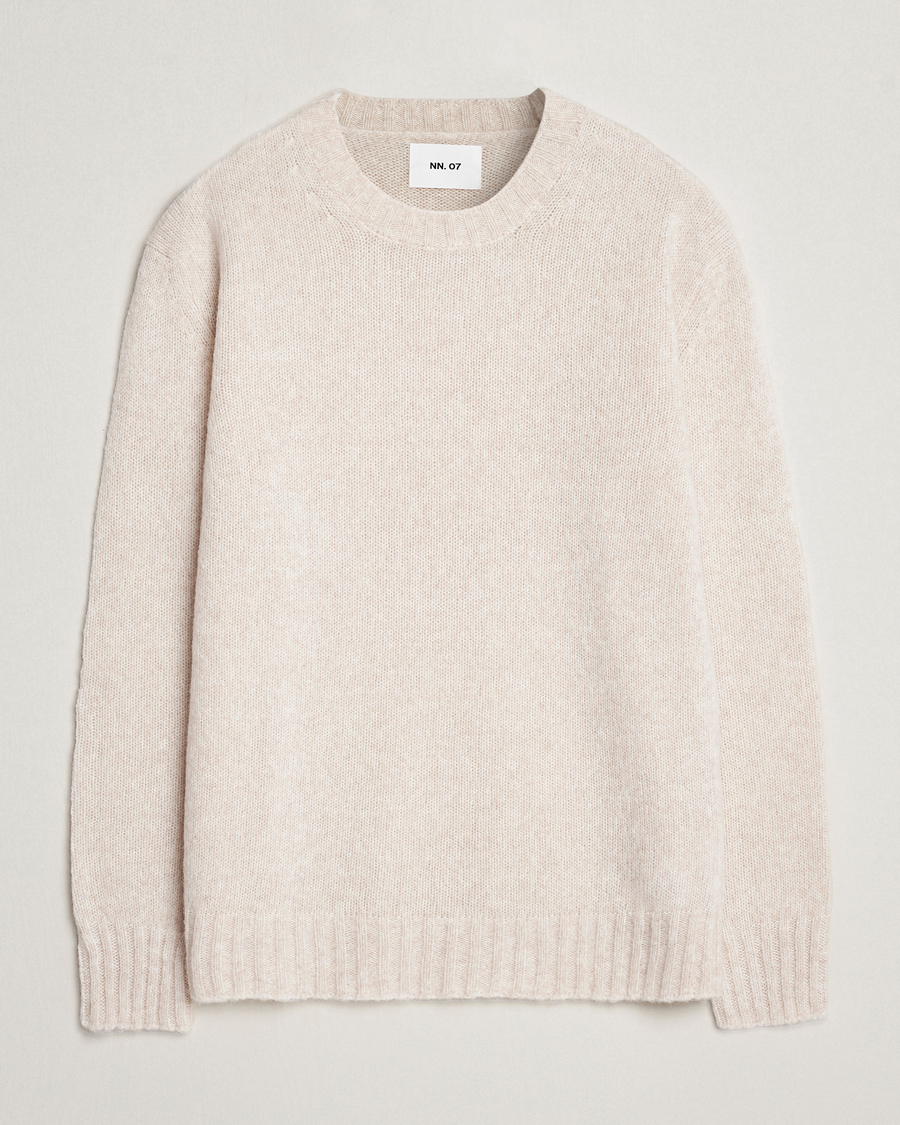 Men | Sweaters & Knitwear | NN07 | Lee Brushed Wool Crew Neck Oat
