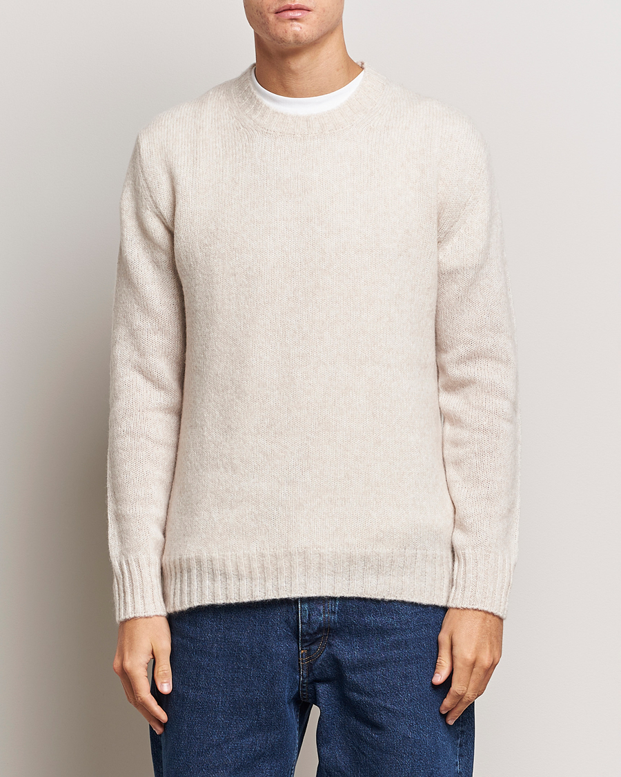 Men | Sweaters & Knitwear | NN07 | Lee Brushed Wool Crew Neck Oat