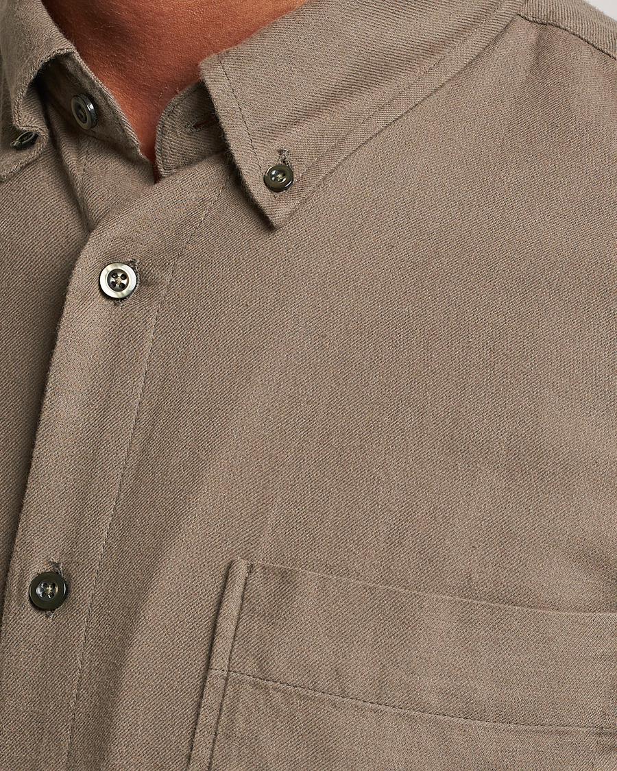 Men | Shirts | NN07 | Arne Brushed Flannel Shirt Dark Clay