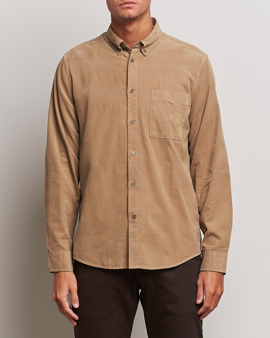 Men | Corduroy Shirts | NN07 | Arne Baby Cord Shirt Shitake