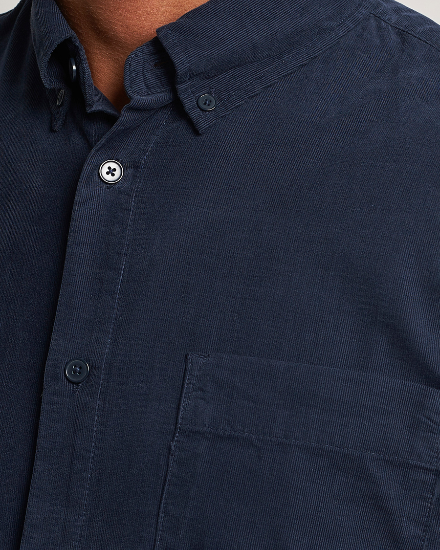Men | Shirts | NN07 | Arne Baby Cord Shirt Navy Blue