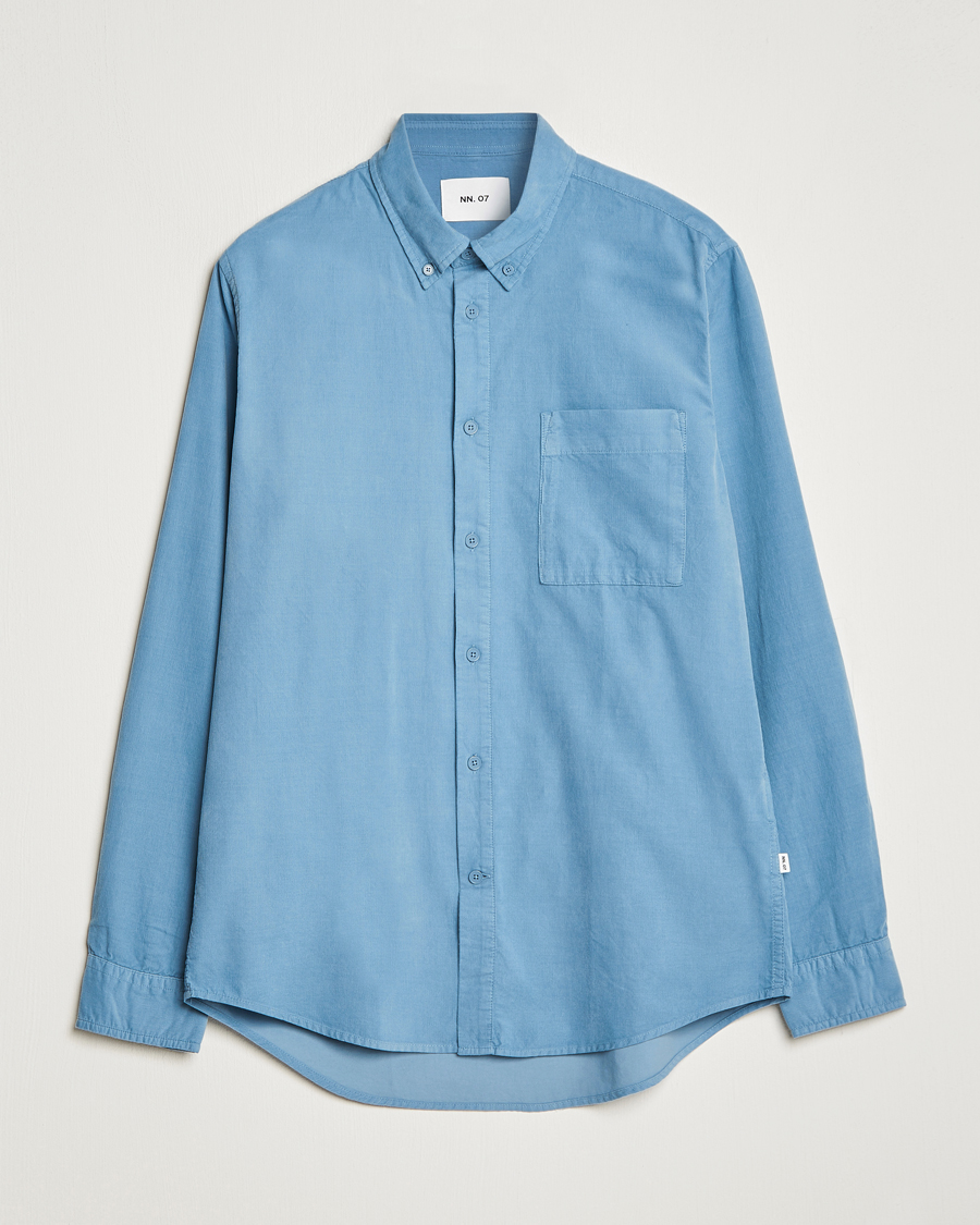 Men | Corduroy Shirts | NN07 | Arne Baby Cord Shirt Dust Blue