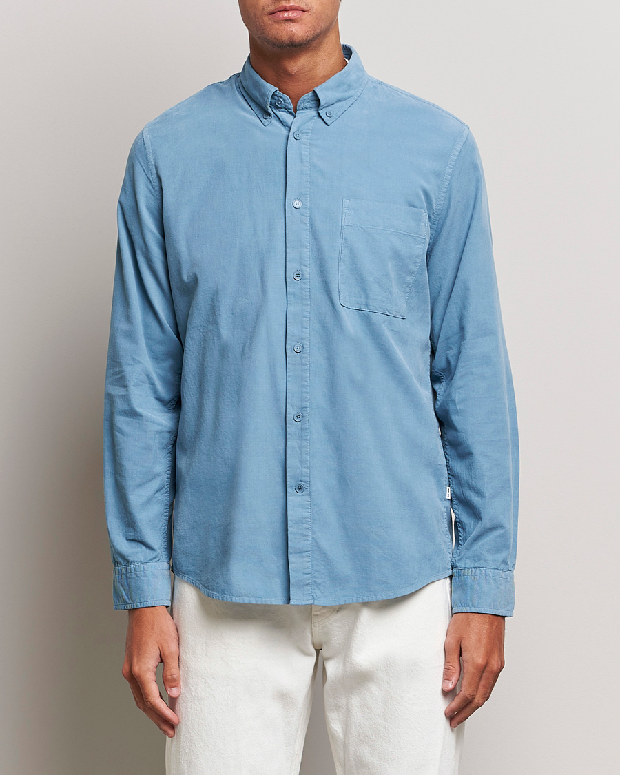 Men | Corduroy Shirts | NN07 | Arne Baby Cord Shirt Dust Blue
