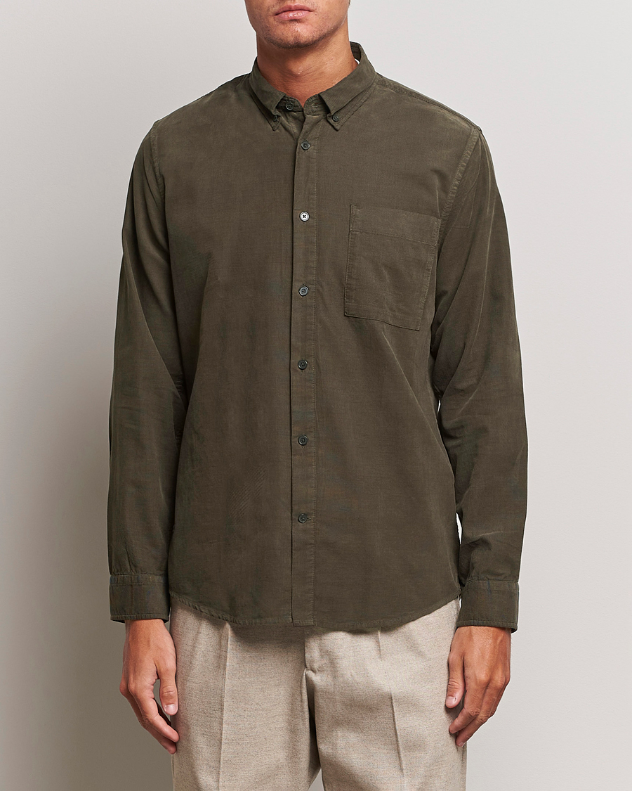 Men | Shirts | NN07 | Arne Baby Cord Shirt Dark Army
