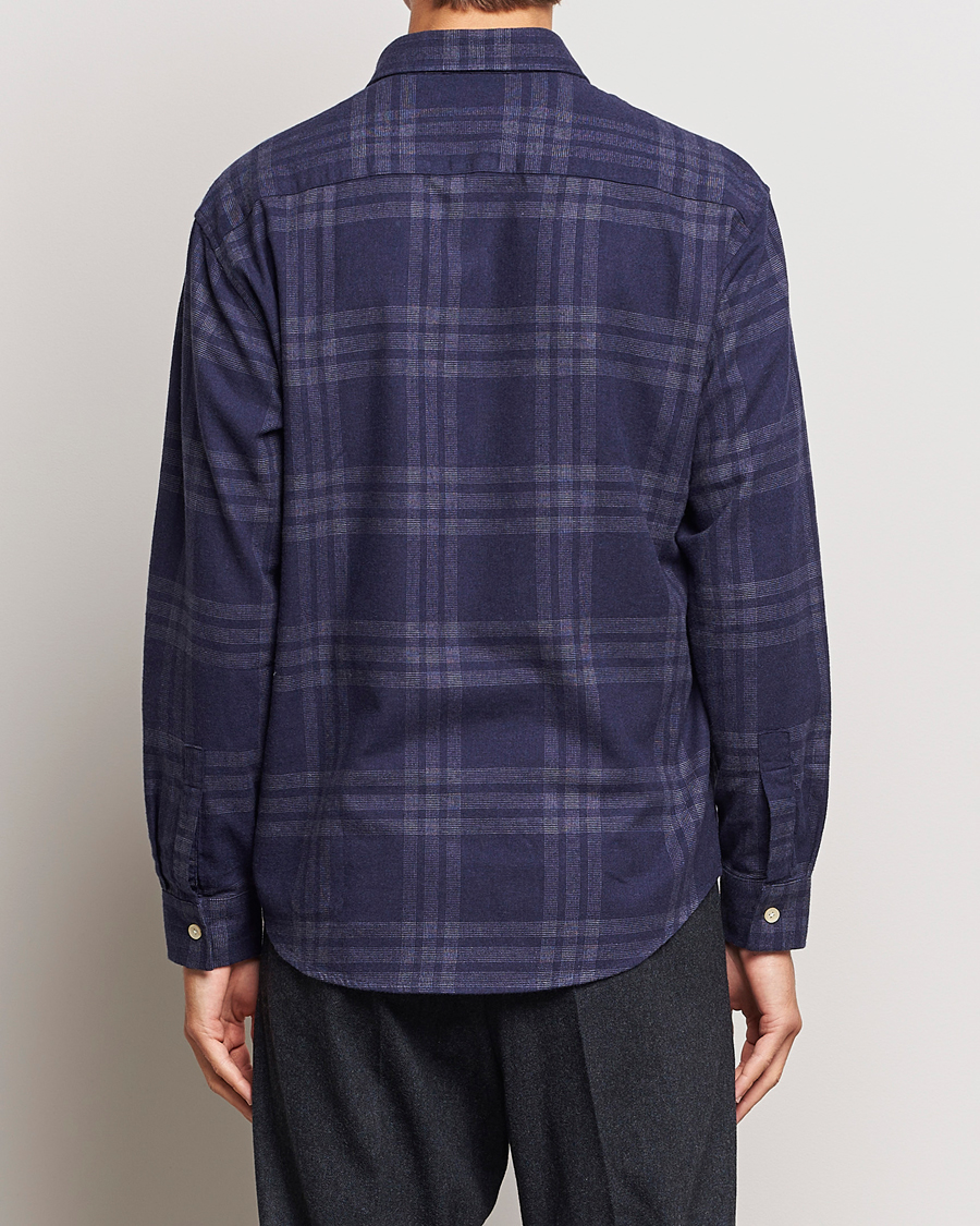 Men | Shirts | NN07 | Deon Brushed Flannel Checked Shirt Navy Blue