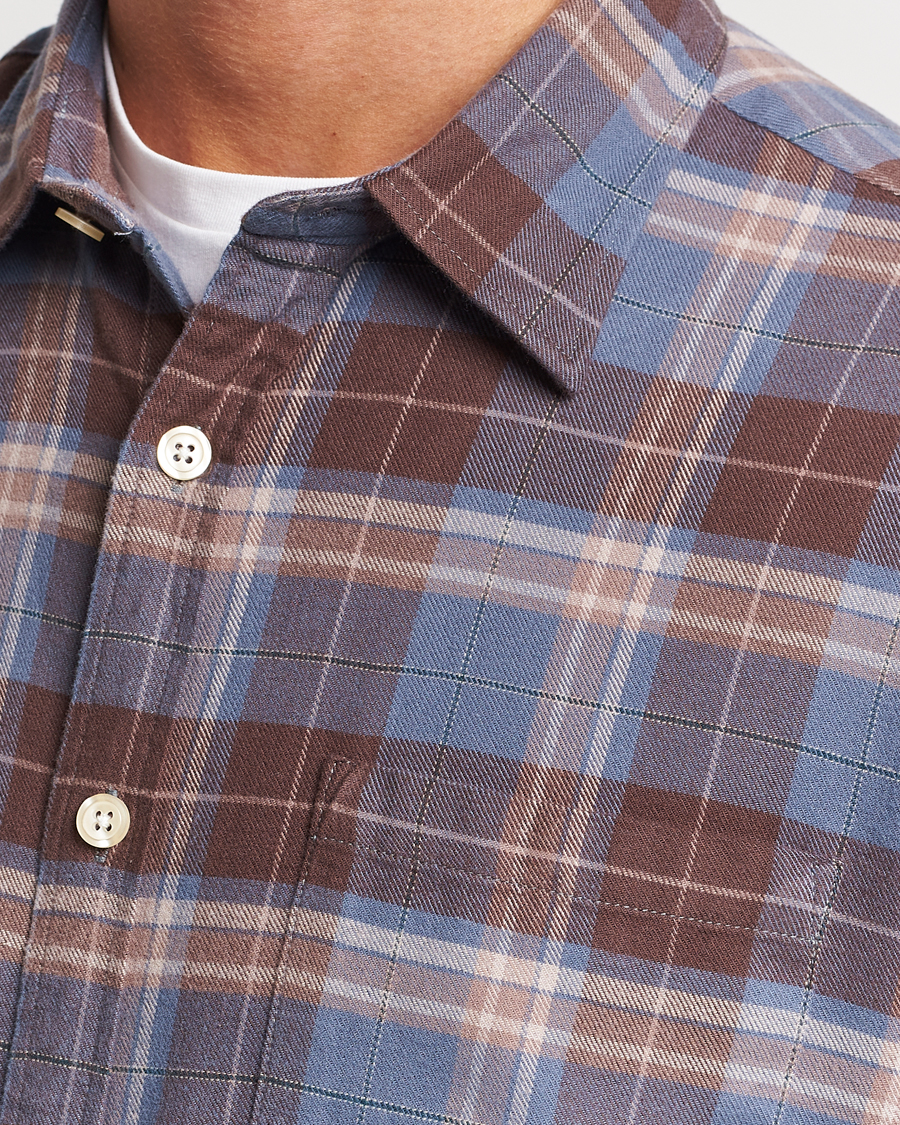Men | Shirts | NN07 | Deon Brushed Flannel Checked Shirt Brown/Blue
