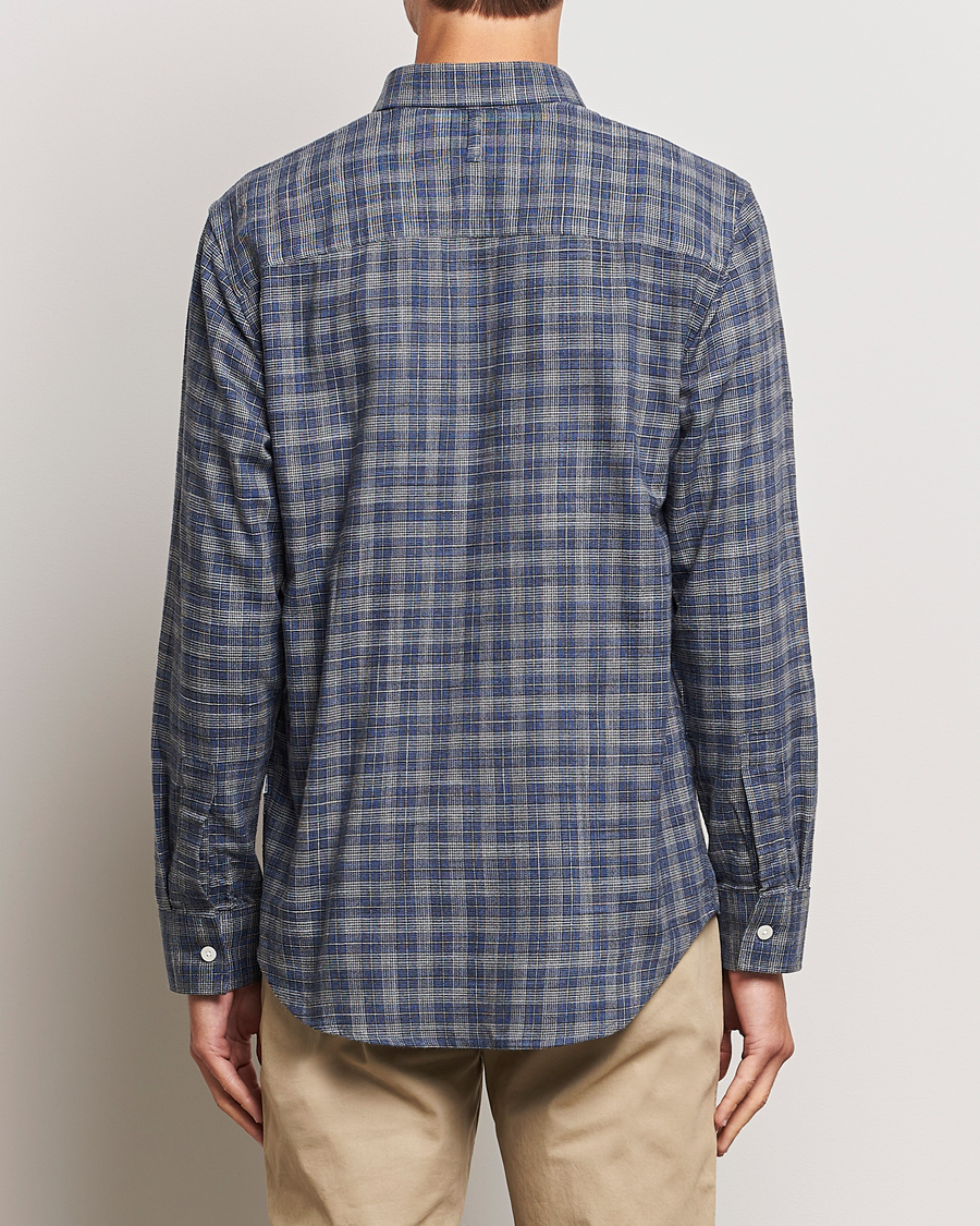 Men | Shirts | NN07 | Cohen Brushed Flannel Checked Shirt Navy Blue