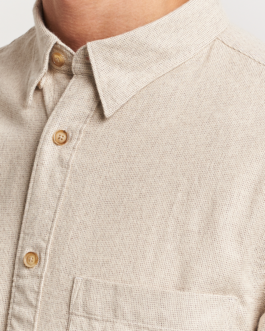 Men | Shirts | NN07 | Cohen Brushed Flannel Shirt Off White