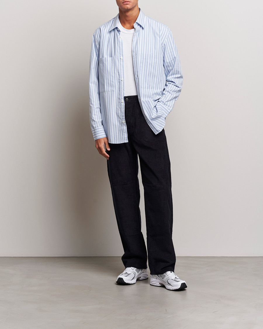 Men | Shirts | NN07 | Freddie Poplin Striped Shirt Blue/White