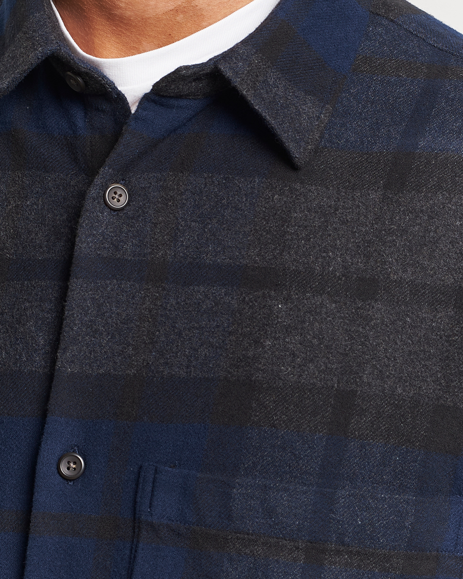 Men | Shirts | NN07 | Freddie Checked Overshirt Navy/Grey