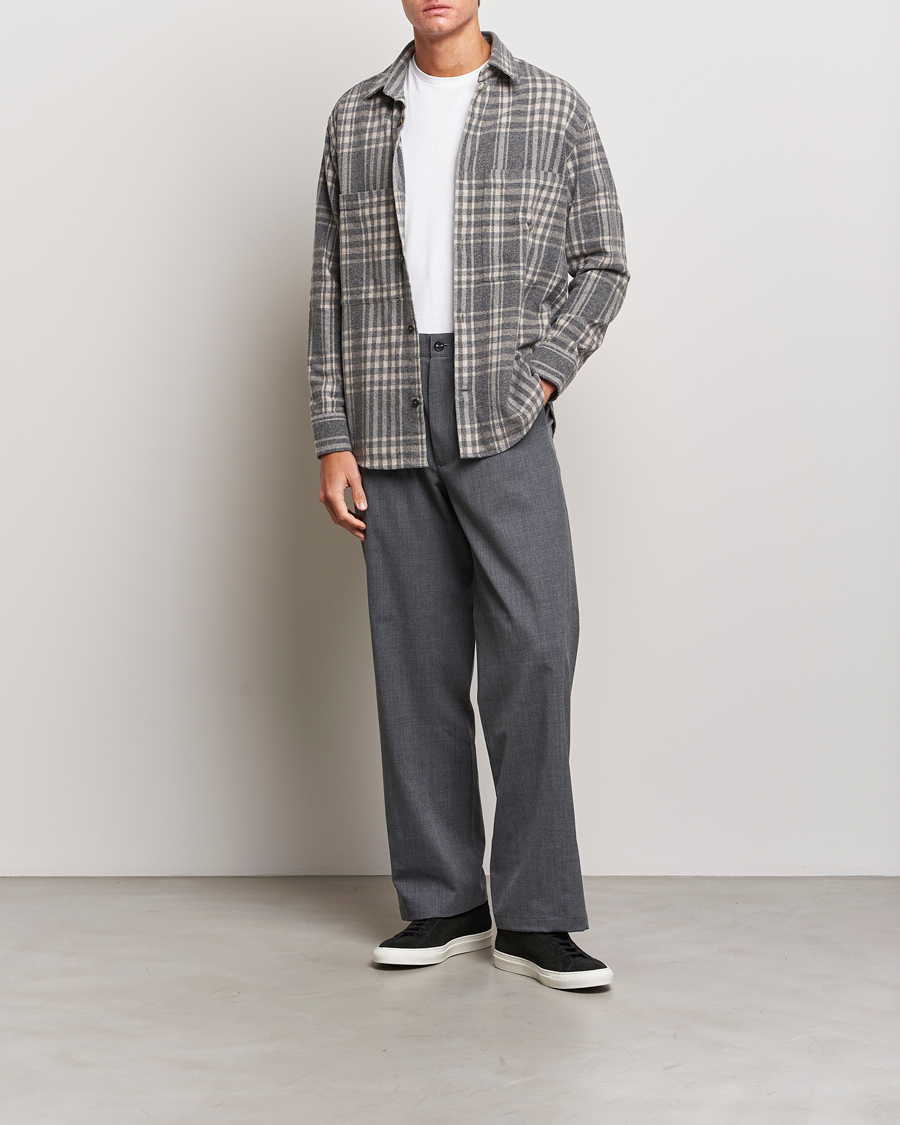 Men | Shirts | NN07 | Freddie Checked Overshirt Grey/Cream