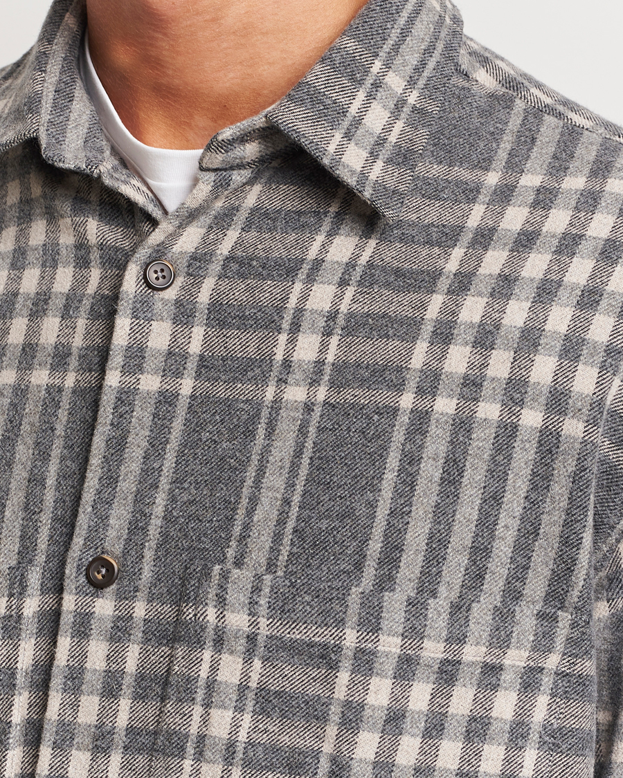 Men | Shirts | NN07 | Freddie Checked Overshirt Grey/Cream