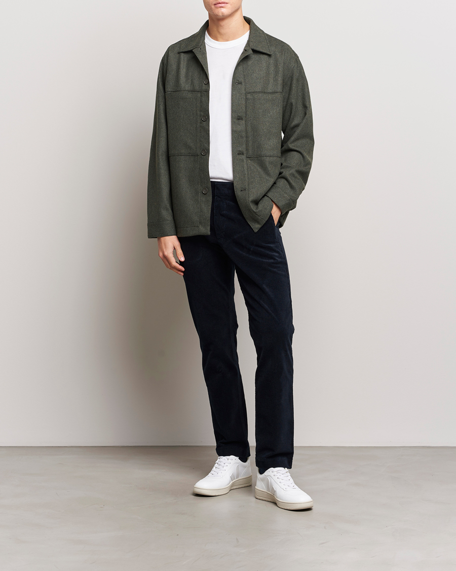 Men | Shirts | NN07 | Isak Pocket Overshirt Dark Green