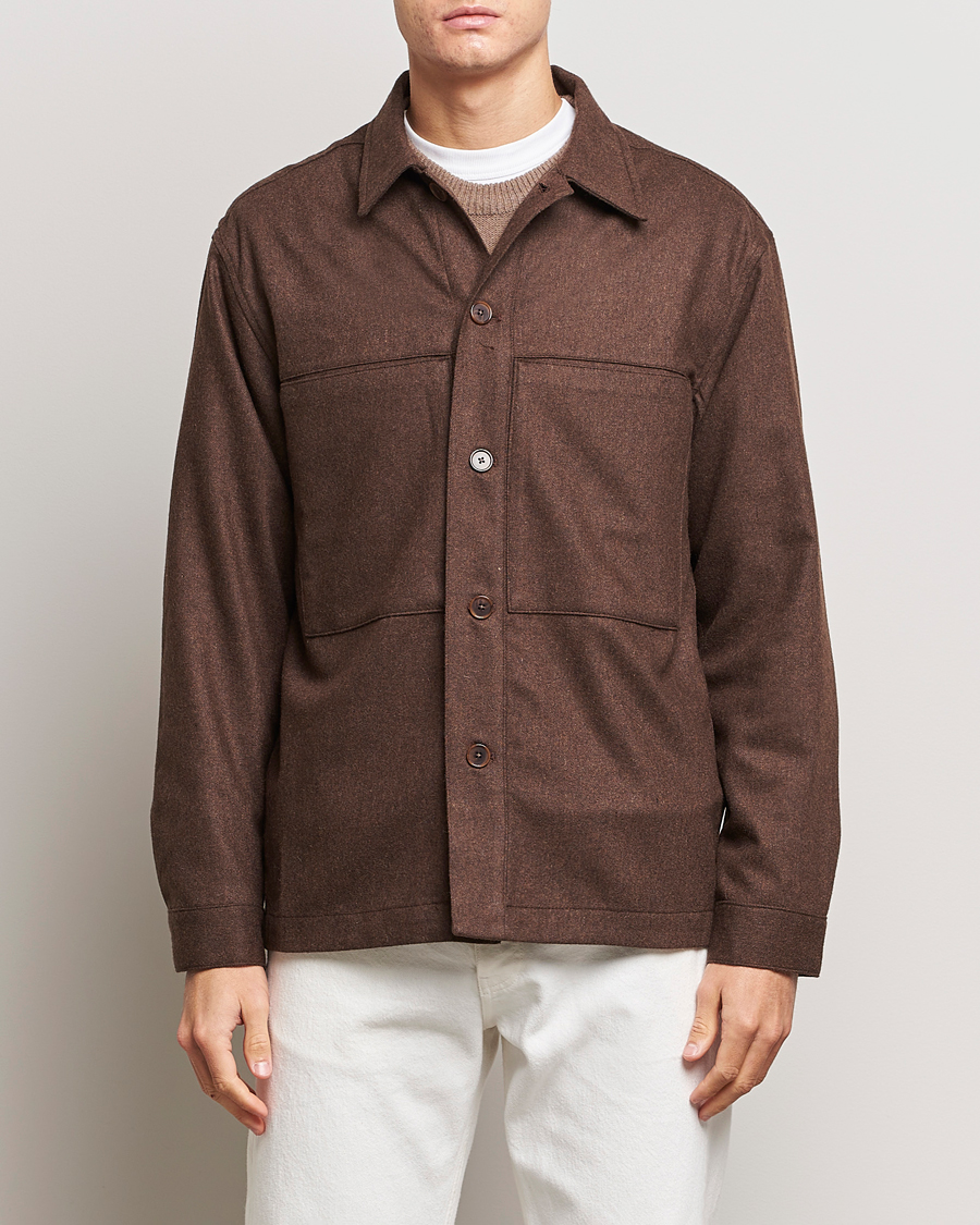 NN07 Isak Pocket Overshirt Demitasse Brown at CareOfCarl.com