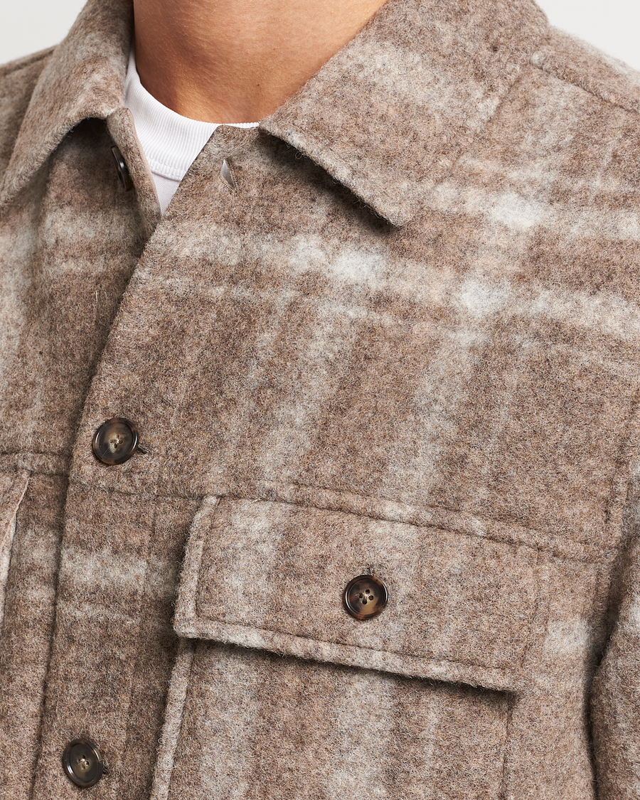 Men | Coats & Jackets | NN07 | Wilas Checked Shirt Jacket Brown