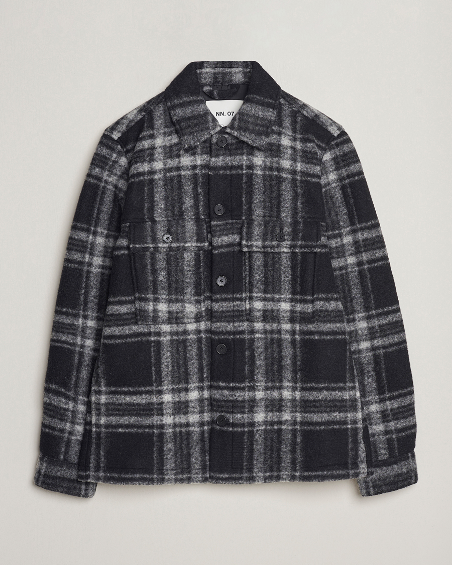 Men | Coats & Jackets | NN07 | Wilas Checked Shirt Jacket Black