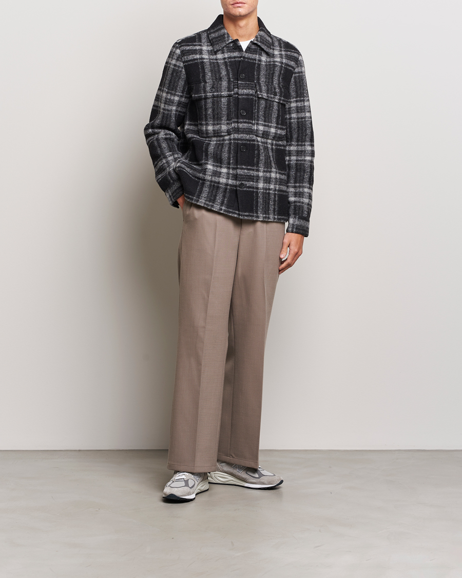 NN07 Wilas Checked Shirt Jacket Black at CareOfCarl.com
