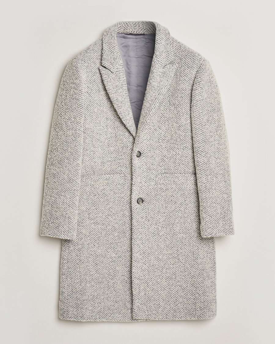 Men | Coats & Jackets | NN07 | Fulvio Herringbone Coat Ecru