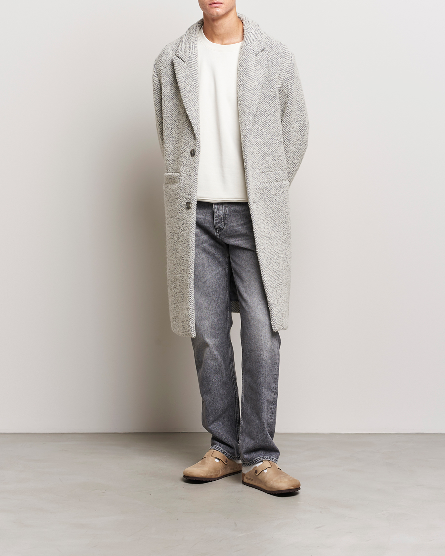 Men | Coats & Jackets | NN07 | Fulvio Herringbone Coat Ecru