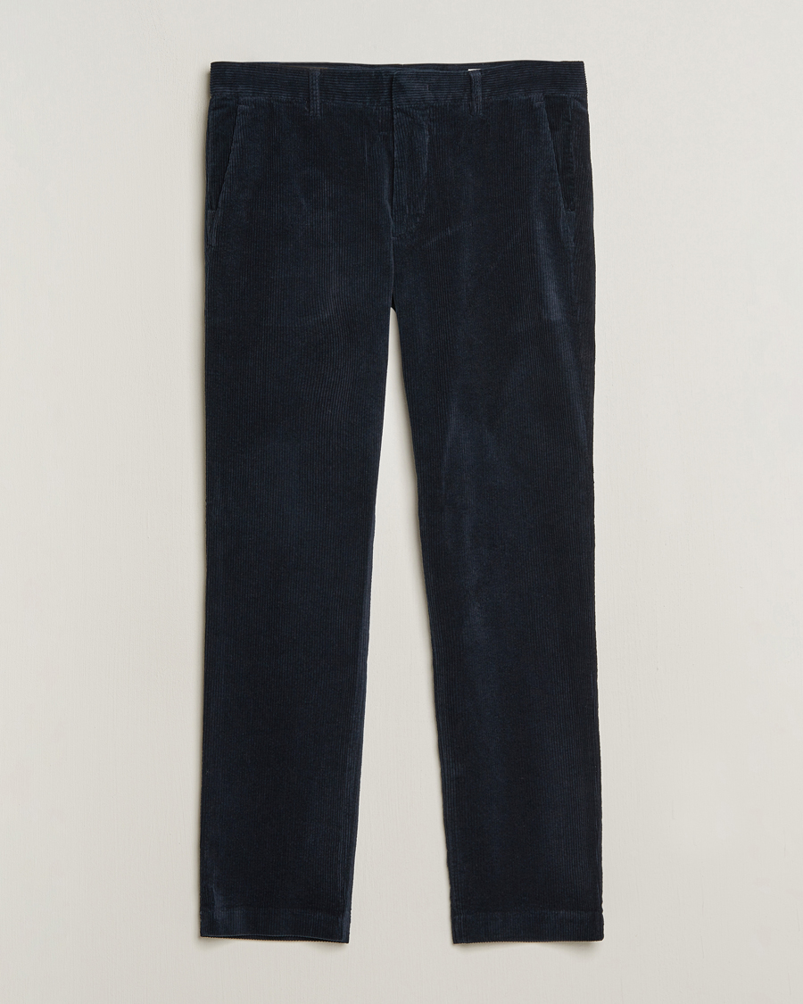 Men | Trousers | NN07 | Theo Regular Fit Corduroy Chinos Navy Blue