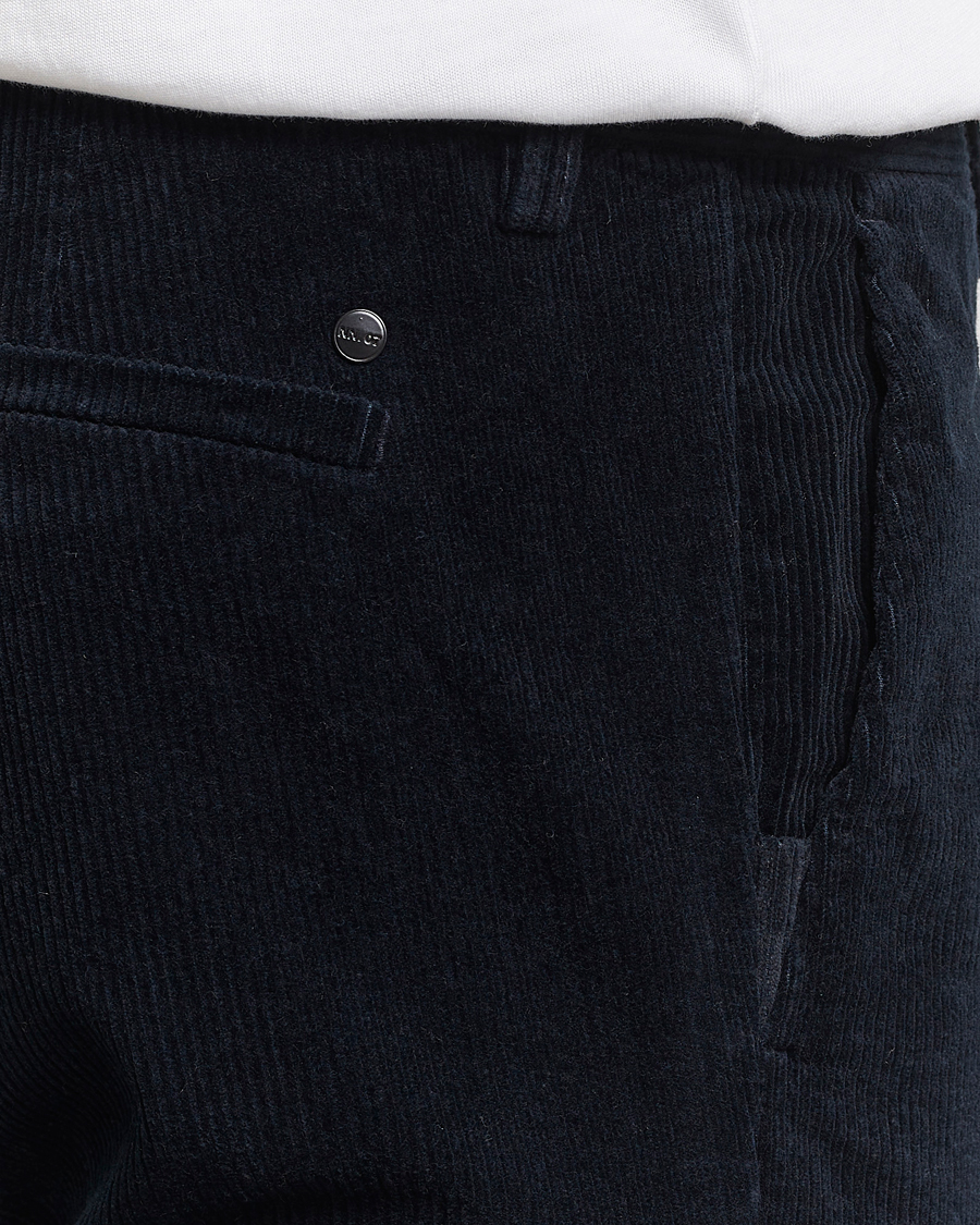 NN07 Theo Regular Fit Corduroy Chinos Navy Blue at
