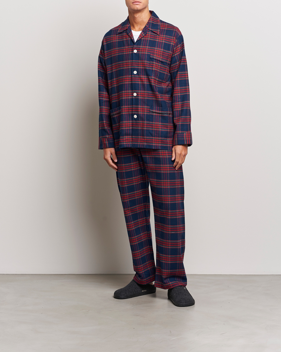 Men | Pyjamas & Robes | Derek Rose | Cotton Flannel Checked Pyjama Set Multi