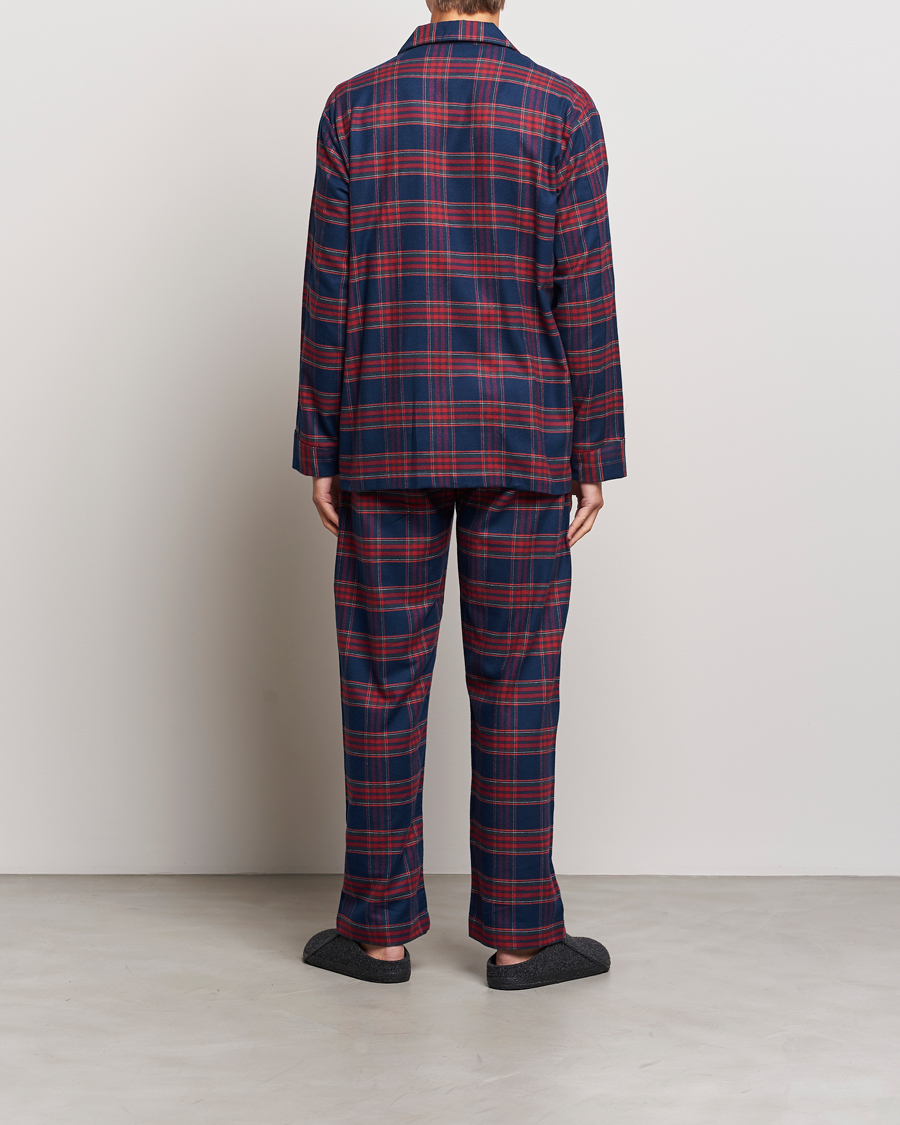 Men |  | Derek Rose | Cotton Flannel Checked Pyjama Set Multi